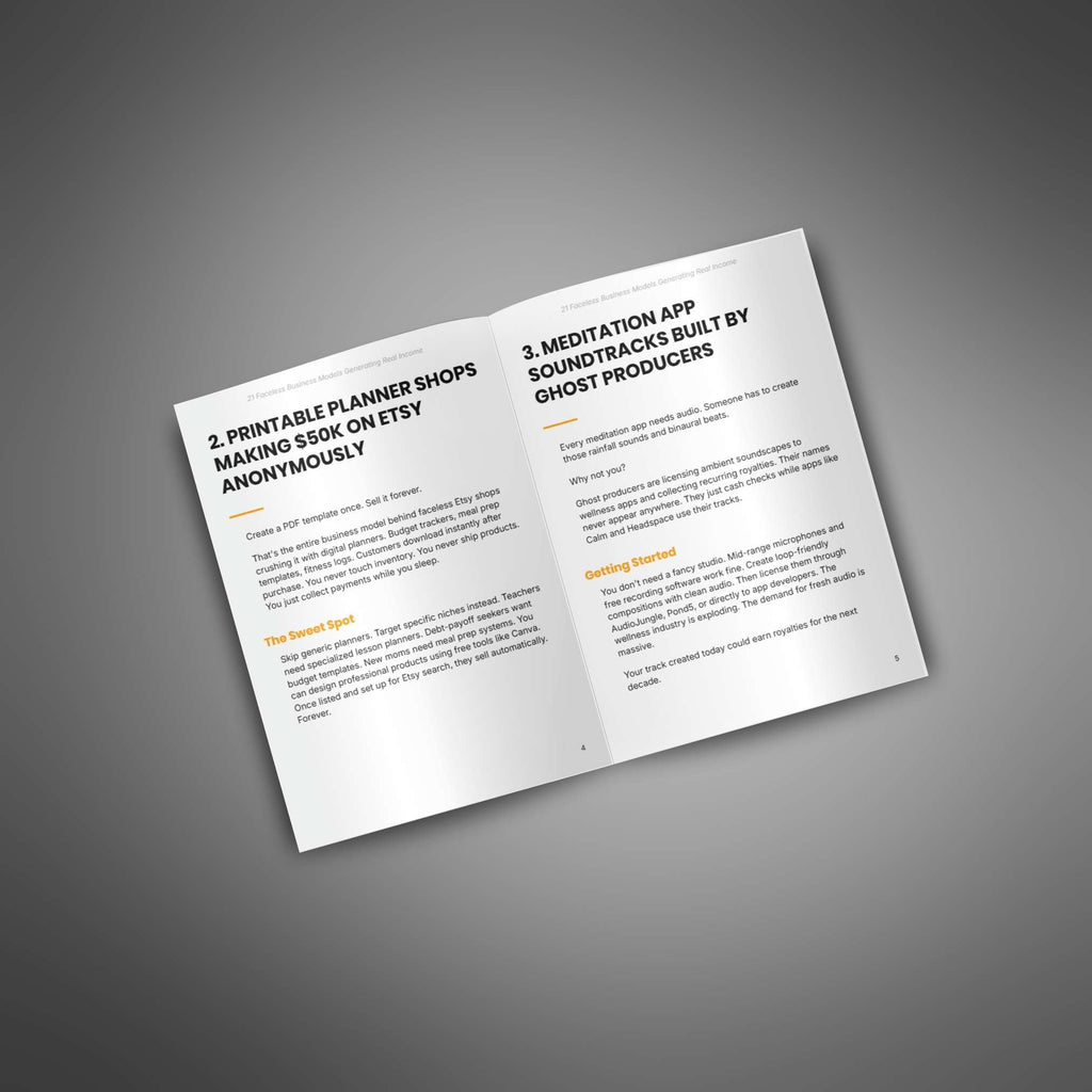 21 Faceless Business Models Generating Real Income | Build an Online Business Anonymously (Digital Download)