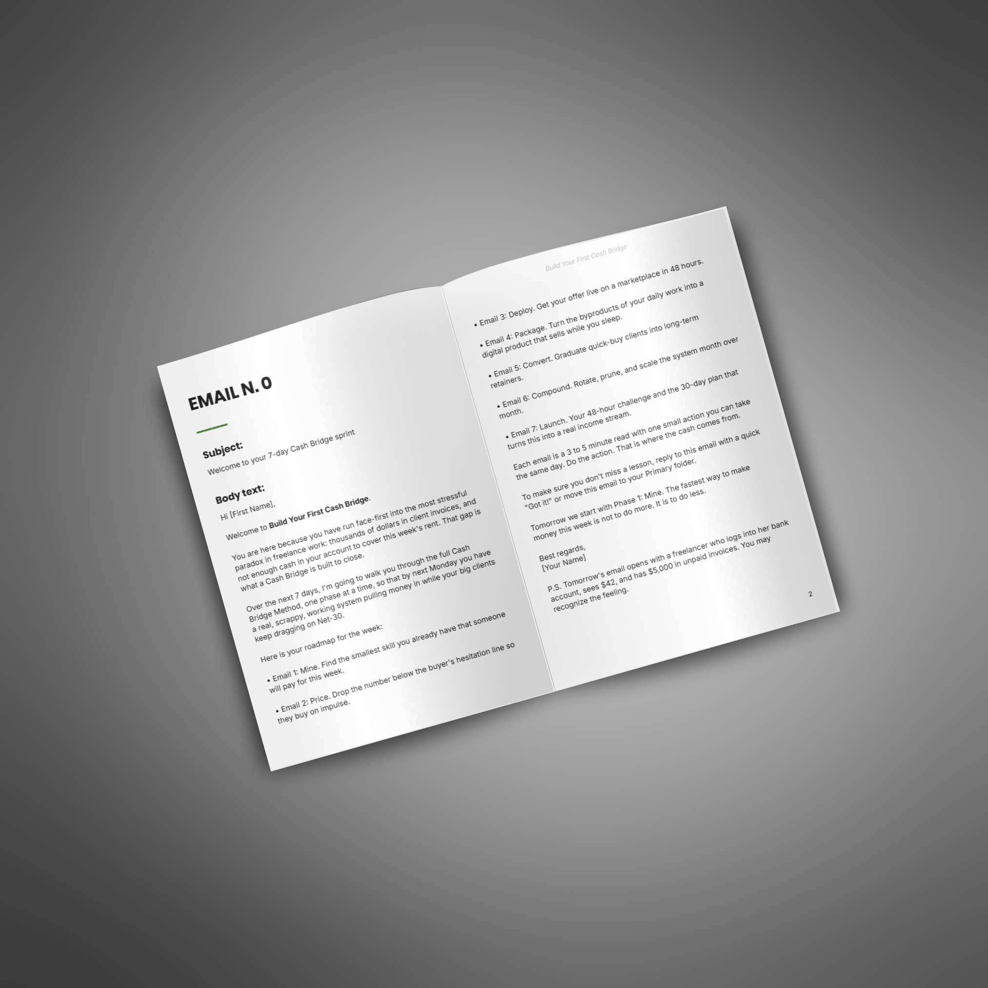 Build Your First Cash Bridge | Freelance Email Course to Create Consistent Income (Digital Download)
