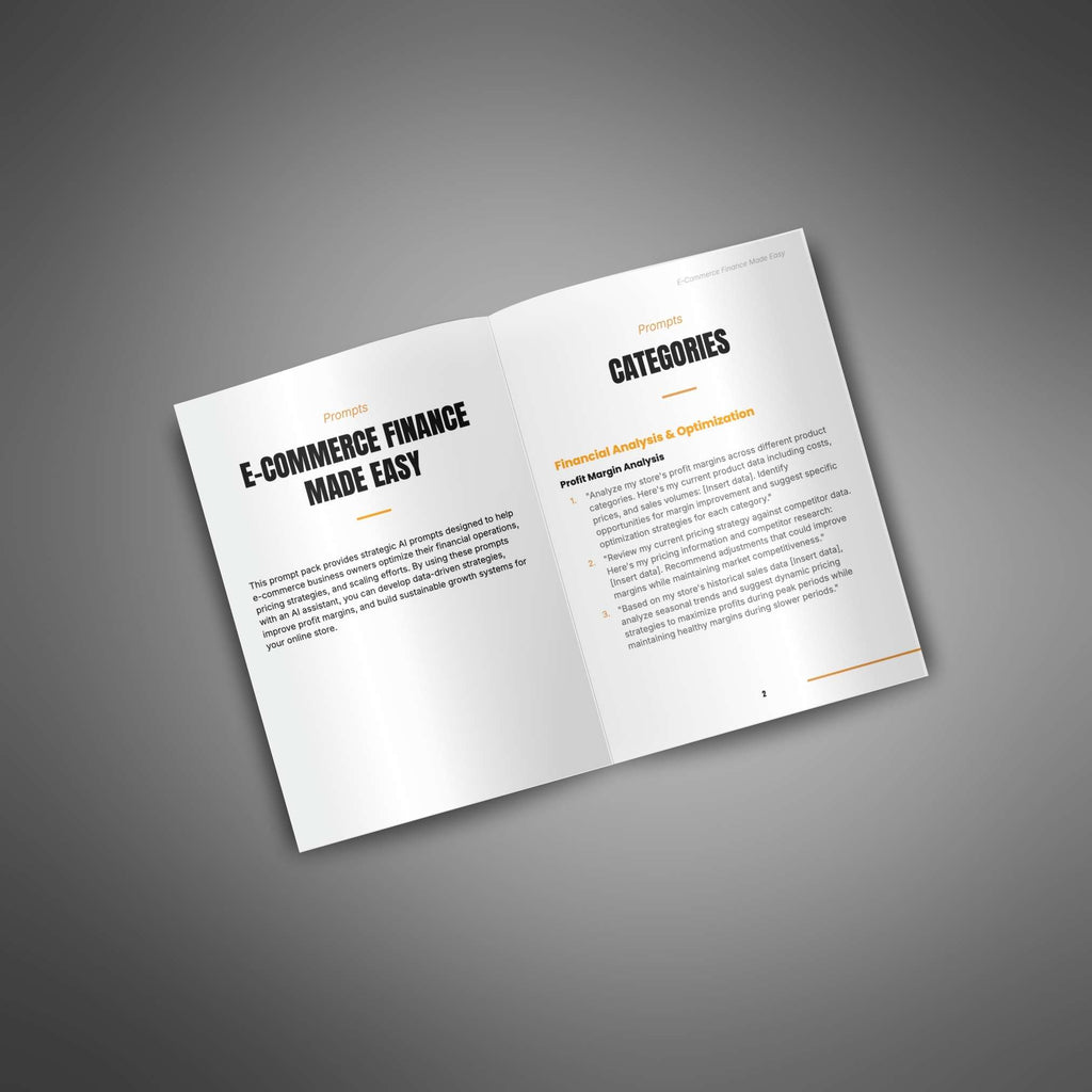 Ecommerce Finance AI Prompts | Pricing, Profit & Cash Flow