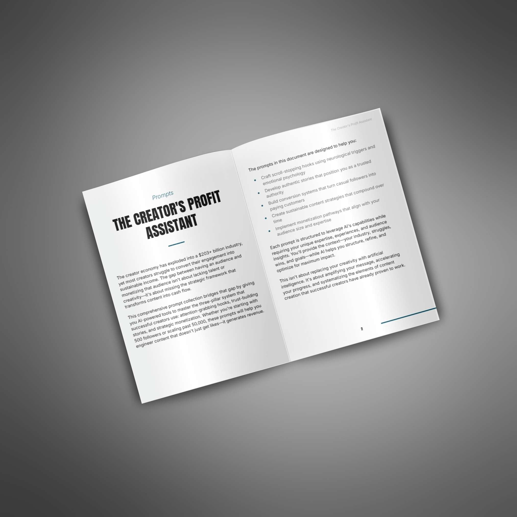The Creator's Profit Assistant | AI Prompts for Content Creation & Audience Monetization (Digital Download)