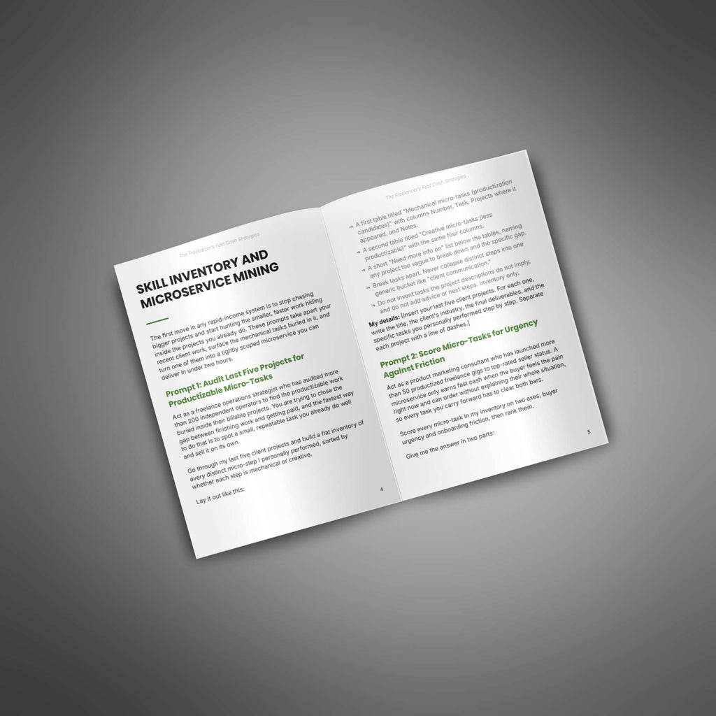 The Freelancer's Fast Cash Strategies | AI Prompts to Launch Profitable Freelance Services (Digital Download)
